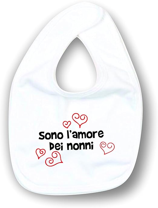 Social Crazy Bavetta Bavaglino Neonato Bebe Sono L Amore Dei Nonni Humor Divertenti Infanzia Nascita Bambino Made In Italy Bianco Amazon It Abbigliamento