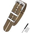 WOUKUP Premium Weave Nylon Watch Band 20mm 22mm Replacement Military Watch Straps for Men