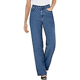 Woman Within Plus Size Perfect Relaxed All-Cotton Denim Five-Pocket Jeans