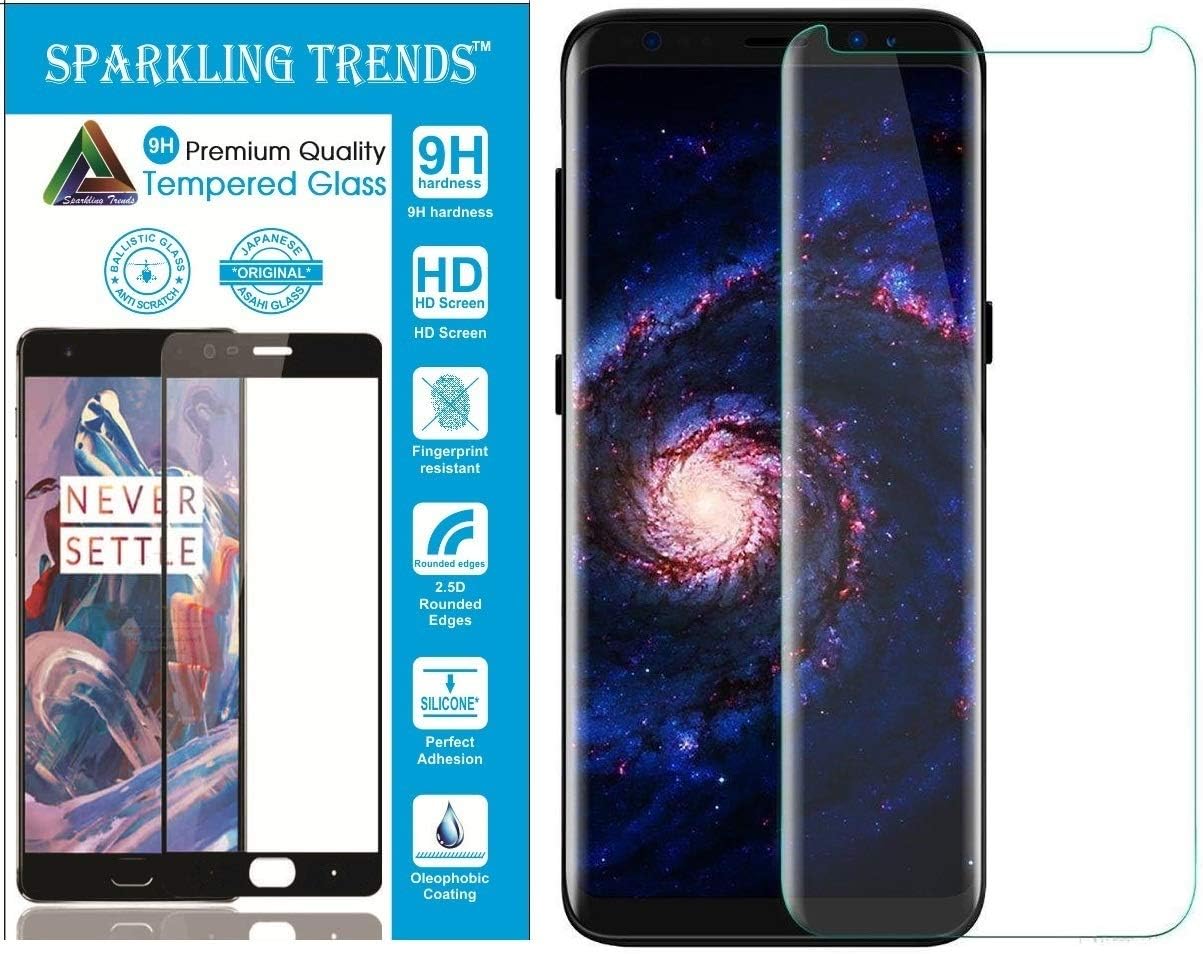 Sparkling Trends™ Premium Case Friendly 3D Tempered Glass Screen Protector for Samsung Galaxy S9 Plus 6.2 Inch (Transparent/Clear)