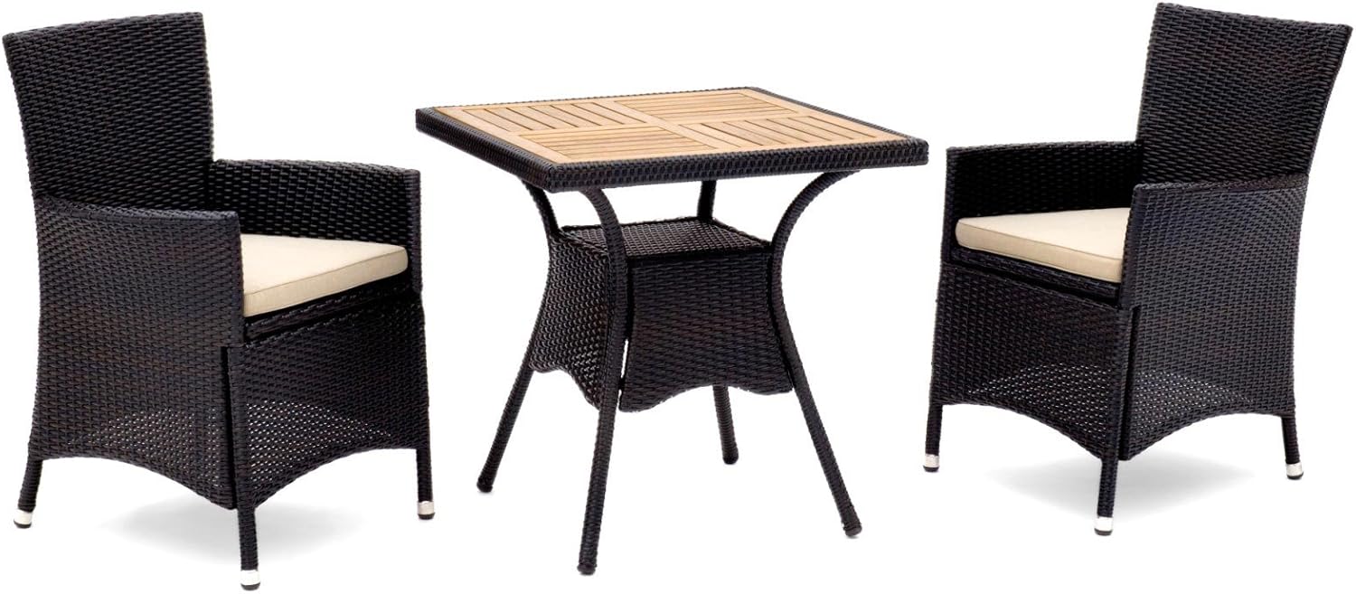3Piece Outdoor Furniture Dining Set with Eucalyptus Wood