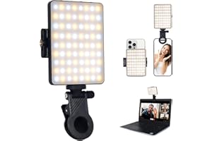TGHTGH Selfie Light with Front & Back Clip, Three Light Modes Phone Light, USB Charging Phone Light Clip，Selfie Light for iPhone, Phone, iPad, Laptop, TiKTok, Volg, Makeup, Video Conferencing