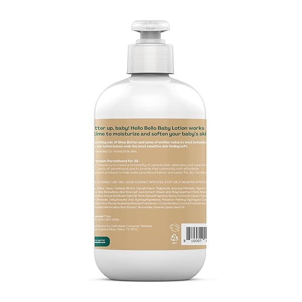 HELLO BELLO KIDS PREMIUM LOTION, GENTLE HYPOALLERGENIC VEGAN FORMULA TO NOURISH AND MOISTURIZE, CREAMY COCONUT SCENTED, 16 FL OZ