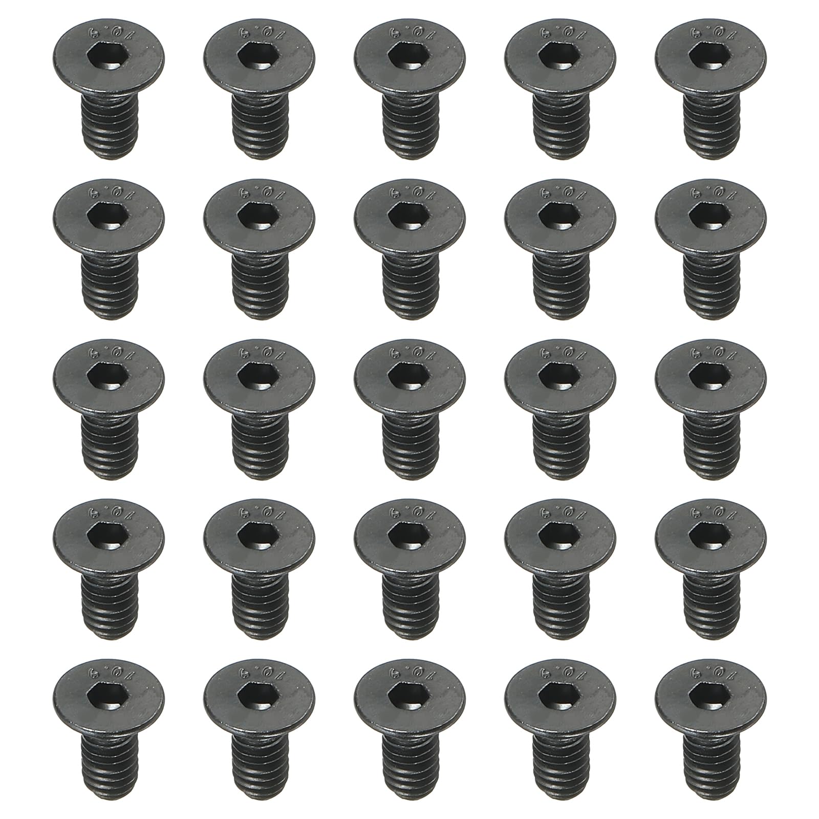 PATIKIL M4 x 8 mm Flat Head Socket Cap Screws, 100 Pack Flat Countersunk Bolts Medium Carbon Steel Hex Socket Drive Machine Screws Full Thread Black Oxide Grade 10.9