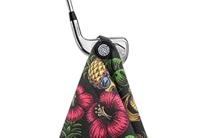 BARUDAN GOLF Magnetic Golf Towel for Men Women Golfer - Microfiber Golf Towel Magnet with Waffle Texture - Strengthen Magnet Golf Towels for Strong Hold to Metal Objects (Black Red Flower)