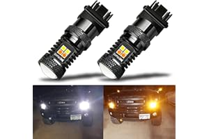 iBrightstar Extremely Bright 3030 Chipsets 3157 4157 3155 3457 Switchback LED Bulbs with Projector Replacement for Daytime Running Lights/DRL and Turn Signal Lights, White/Amber