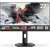 KOORUI 27" 2K QD-MiniLED Gaming Monitor - 200Hz 1ms, 97% DCI-P3, HDR1000, 300,000:1 Contrast, Adaptive Sync, HDMI 2.1/DP1.4 (