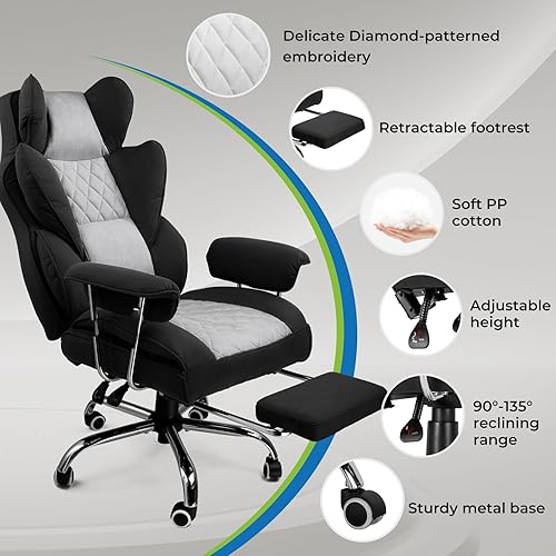 GTRACING Gaming Chair,Office Chair with Pocket Spring Lumbar Support,  Ergonomic Comfortable Wide Office Desk C