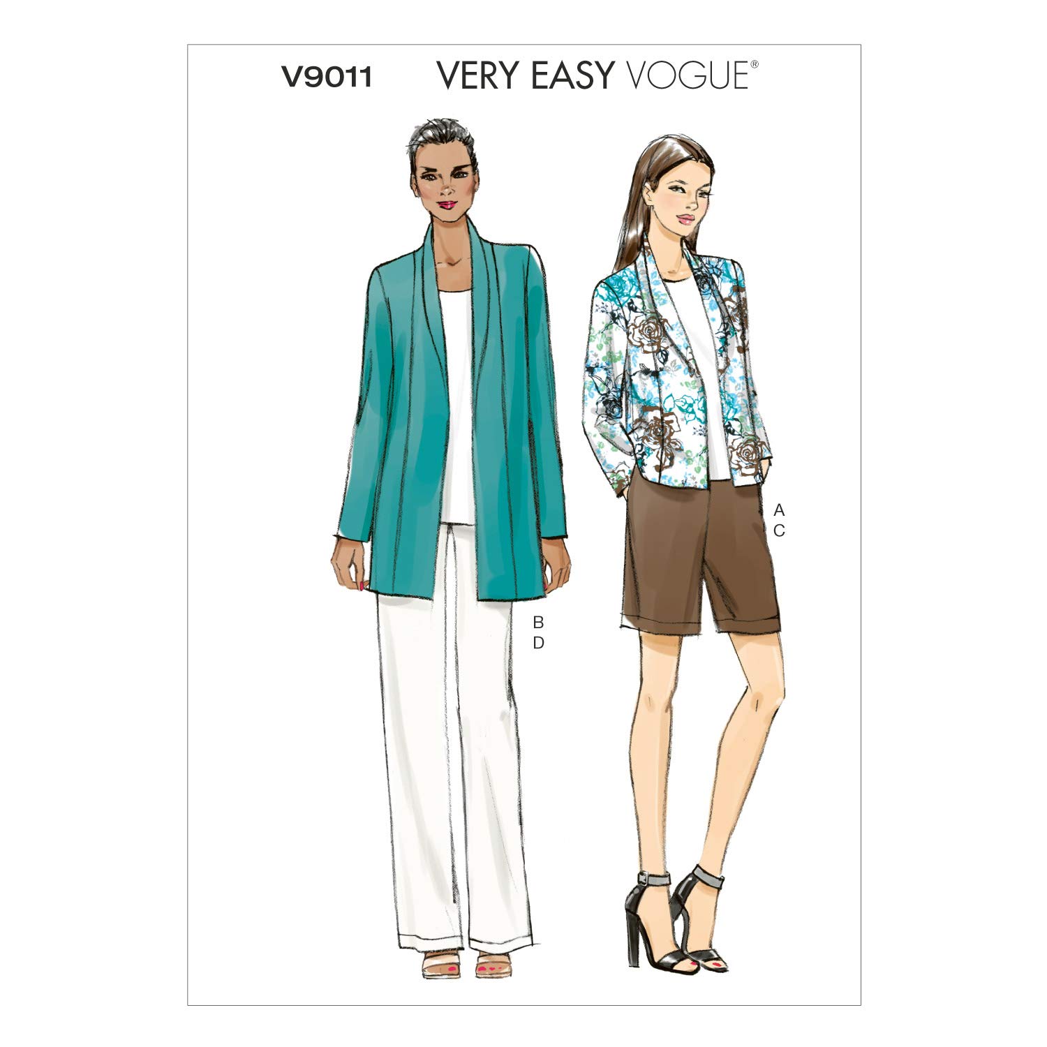 Vogue Patterns V9011 ZZ Sizes Large/Extra-Large/XXL Misses Jacket/Shorts and Pants, Multi-Colour