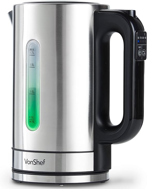 VonShef Electric Kettle with Variable Temperature Control 5 Different