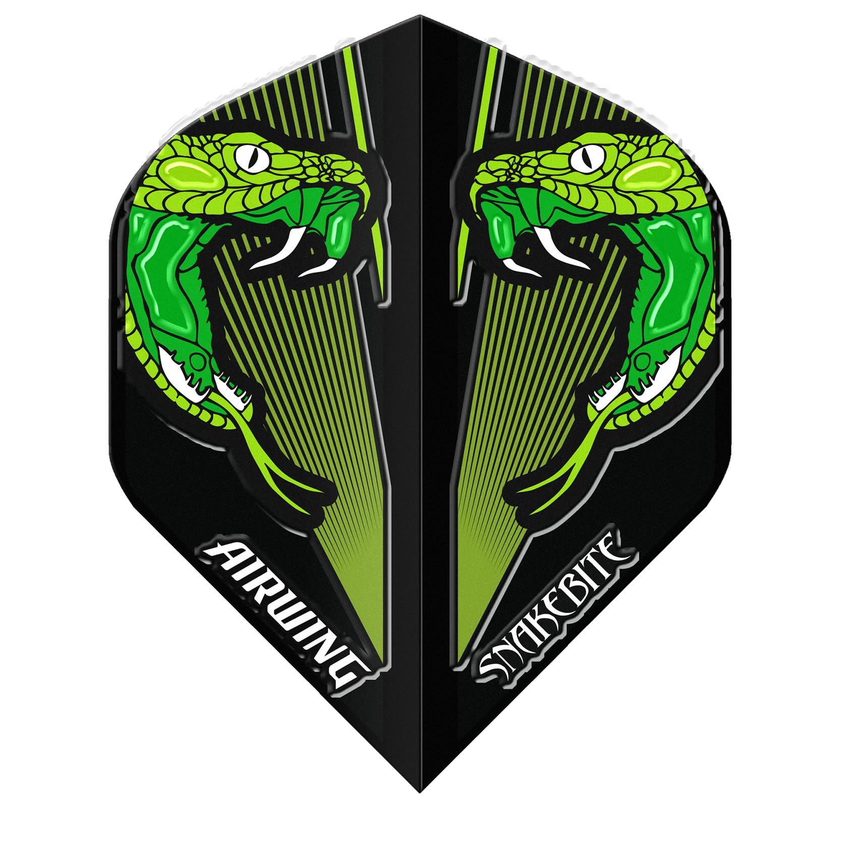 RED DRAGON Airwing Unique Moulded Peter Wright Snakebite Green V-Standard Dart Flights 1 Set Per Pack (3 Dart Flights in total)