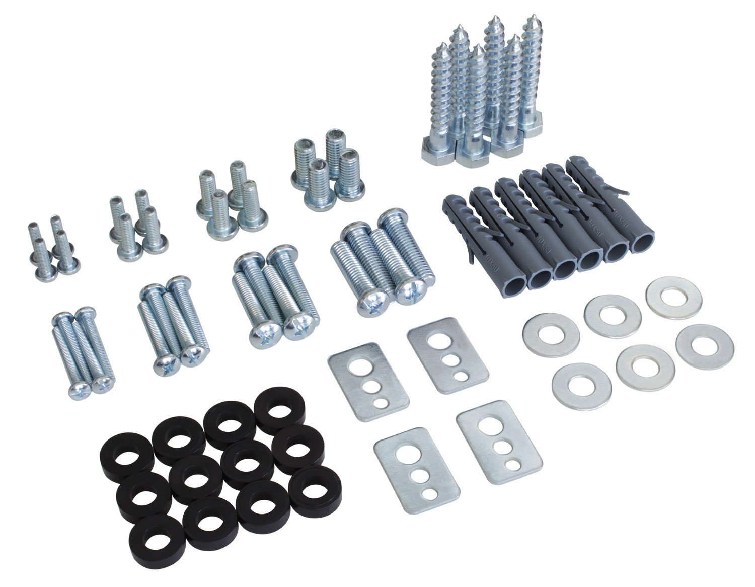 RICOO Universal Screw Kit 66 Pcs incl SPZ0200 dowels for concrete walls VESA Standard Screws for TV Wall Bracket and Monitor Mount — image 1