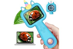 LUMISCP Pocket Microscope for Kids, 2.4" Screen 600X Portable Digital Microscope Handheld, STEM Educational Science Kit Toys for Age 3 4 5 6 7 8 9 10 11 12 13 Years Old Kids Christmas Birthday Gifts