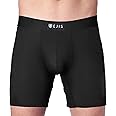 Ejis Sweatproof Mens Boxer Briefs Modal Pouch Underwear w Sweat Pads, Silver Treated to Fight Odor, Aluminum Free Alternative