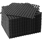 24 Pcs Interlocking Floor Tiles 12x12 Non Slip Rubber Flooring Mats, Waterproof Shower Floor Drainage Mat Cushion for Balcony