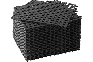 24 Pcs Interlocking Floor Tiles 12x12 Non Slip Rubber Flooring Mats, Waterproof Shower Floor Drainage Mat Cushion for Balcony