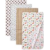 Gina Era Cotton Flannel Receiving Blankets Baby 4 Pcs, Baby Swaddle Blankets, Baby Flannel Blanket 30 X 40 Inch for Boy Girl (Style-9)