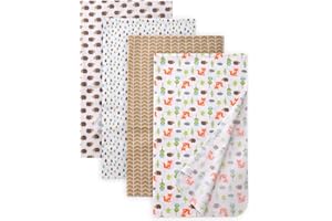 Gina Era Cotton Flannel Receiving Blankets Baby 4 Pcs, Baby Swaddle Blankets, Baby Flannel Blanket 30 X 40 Inch for Boy Girl (Style-9)