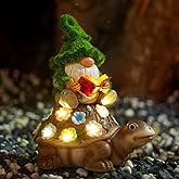 Nacome Solar Gnome Turtle for Garden Decor - Outdoor Statues for Patio,Yard,Balcony Ornament,Birthday Gifts for Women/Mom/Grandma,Mom's Best Gifts