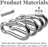 JeiibrZui 4 Pcs Heavy Duty Steel Carabiner Clip Swivel Spring Hook Keychain view 3