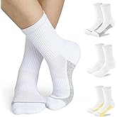 Crew Socks Women Athletic Hiking Running Cushioned Compression Socks 3-5 Pairs