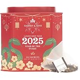 Harney &amp; Sons Lunar New Year 2025 Tea, Year of the Snake, Great for Birthdays, Anniversaries, Black tea with toasted rice, coconut, sesame and caramel flavor