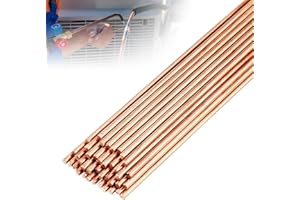 NIEFARG 30Pcs Copper Brazing Rods, Phosphor Copper Solder, Phosphor Copper Round Welding Rod, Low Melting Point and High Fluidity Phosphor Copper Welding Wire for Brazing of Copper and Copper Alloys