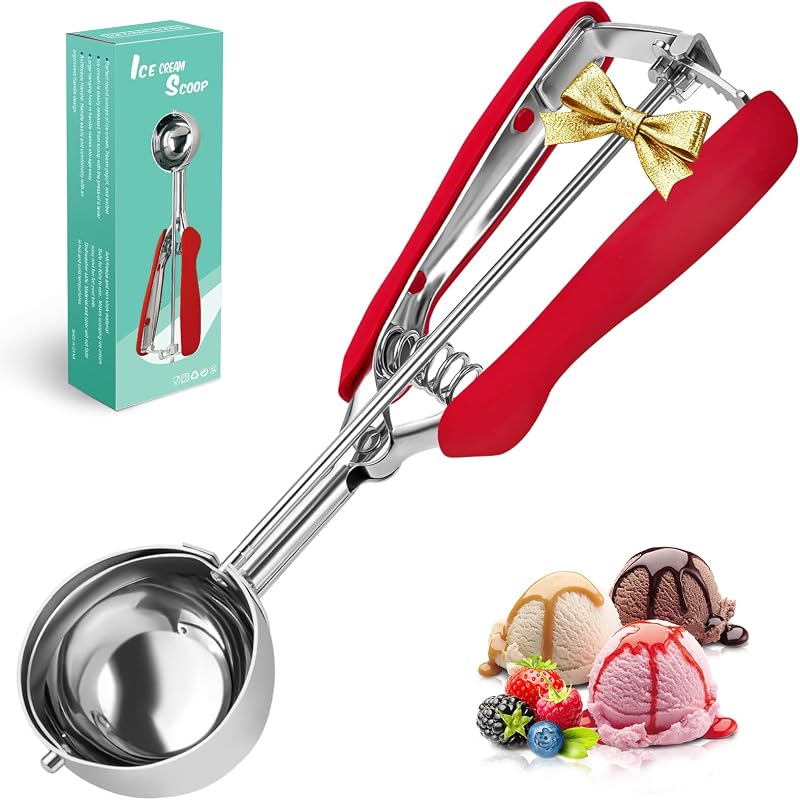 SPEENSUN Ice Cream Scoop with Rubber Trigger Large Size 6cm Ball Melon Baller
