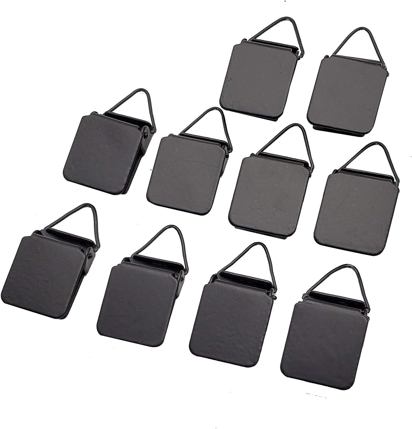 Wise Linkers Jet Black Hanging Clips Pack of 10 Triangle Back Medium Power for Tapestry Small Rugs,Towel, Shawl and Paintings