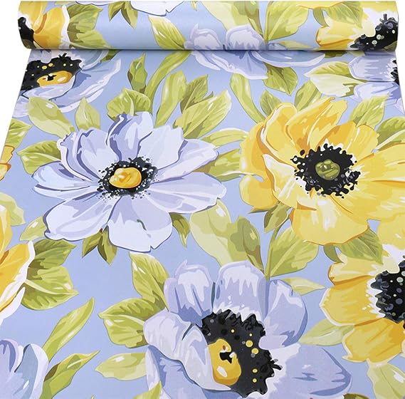 Birwall Vintage Fresh Yellow Floral Peel and Stick Prepasted Self
