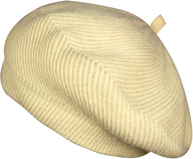 cream beret hat
