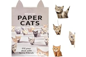 50 Sheets DIY Paper Cats Origami Kit,Origami Cats Kit, 3D Cat Models for Animal Paper Sculpture, Desk Pets & Home Decoration,