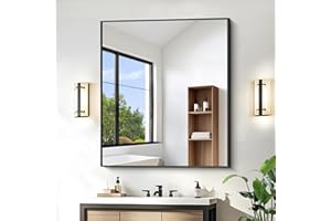 KOCUUY Black Rectangle Mirror, 36"x40" Bathroom Mirrors for Over Sink, Large Black Wall Mounted Mirror, Metal Framed Mirror for Wall, Vanity Mirror for Bathroom Living Room Bedroom Dining Room