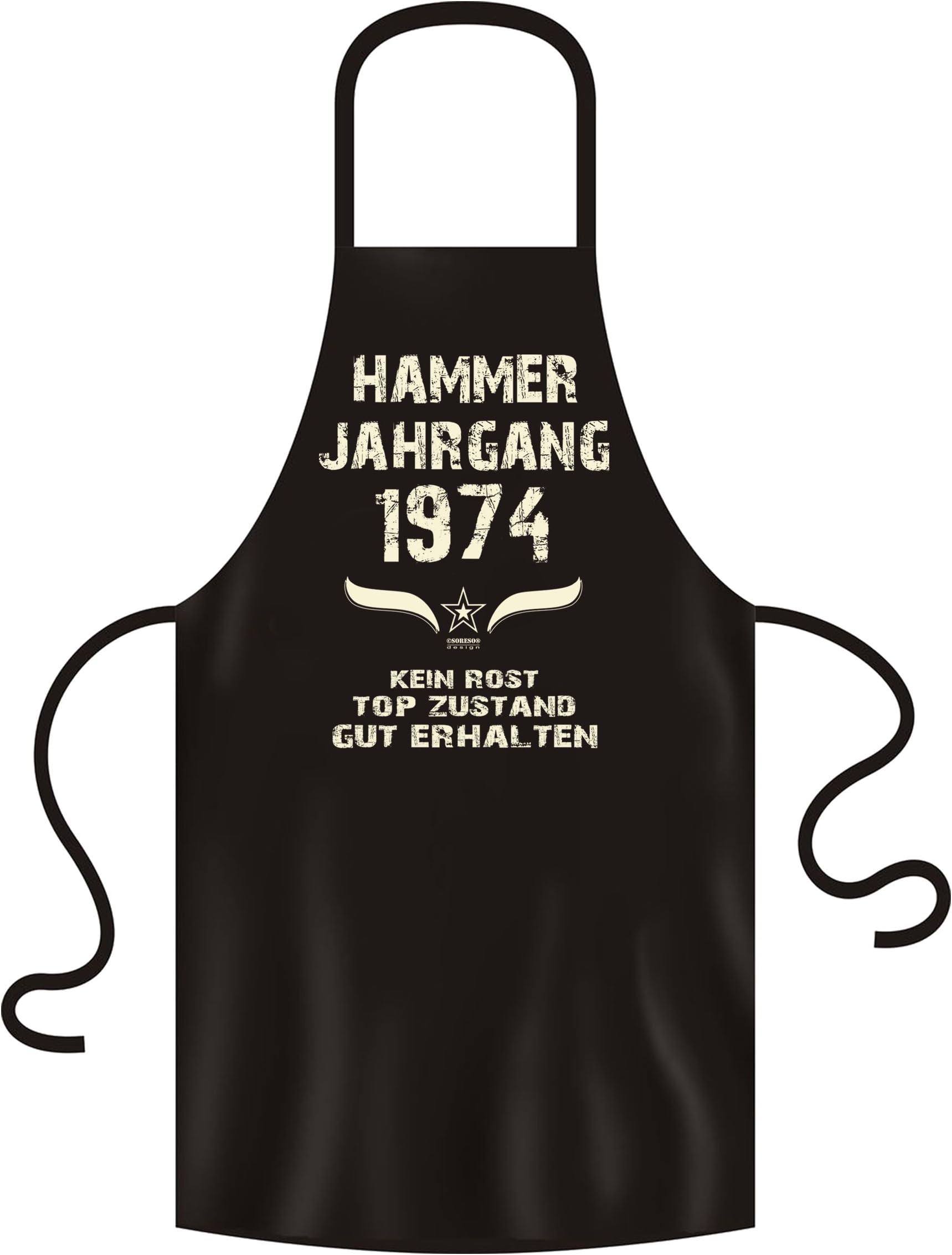 43. Birthday Gift:-: Hammer Vintage 1974:: Apron Cooking Apron Grill Apron:: Colour: black – -Gift For Him And Her Mummy, Daddy Grill Friends