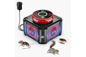 Rodent Deterrent, Rodent Repellent Ultrasonic, Bat Exclusion Device, Rats Deterrent Indoor with 4 Modes for Attic House Wareh