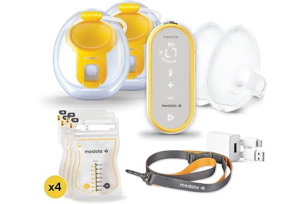 Medela Freestyle Hands-Free Double Electric Breast Pump with Wearable Cups, Rechargeable Battery, App Connectivity, Portable