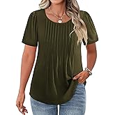 IN'VOLAND Womens Plus Size Tops Tunic Short Sleeve Crew Neck Shirts Casual Summer Blouse 1X-5X