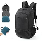 TANTOMI Ultra Lightweight Packable Backpack 25L - Foldable Hiking Daypack for Travel, Small Rucksack for Men Women Outdoor - Black
