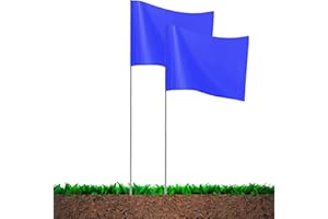 20Pack Blue Marking Flags, JIZHGRAD 15x4x5 Inch Marker Flags Use for Yard & Lawn, Boundary & Dog Training, Survey & Landscape, Sprinkler & Surveyor, Garden & Construction, High Visibility, Sturdy, Versatile, UV & Weather Resistant