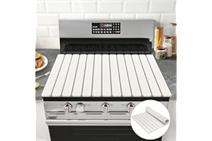 FASNAHOK Stove Top Covers for Electric Stove and Gas Burners,31"(L)×23"(W) Collapsible Glass Stove Top Cover,XL Stone Dish Drying Mat,Heat Resistant,Water Absorbent Mats for Kitchen Counter