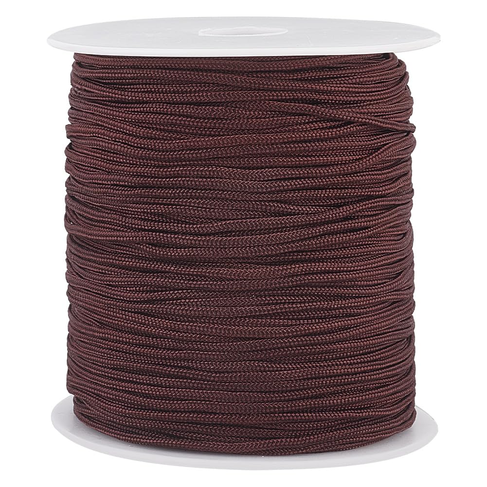 PH PandaHall 2mm Nylon Cord 91m Wind Chime Cords Chinese Knotting Cord Braided Lift Shade Cords Outdoor String for Braided Bracelets Necklaces Macrame Wind Chime Blind Gardening Plant Brown