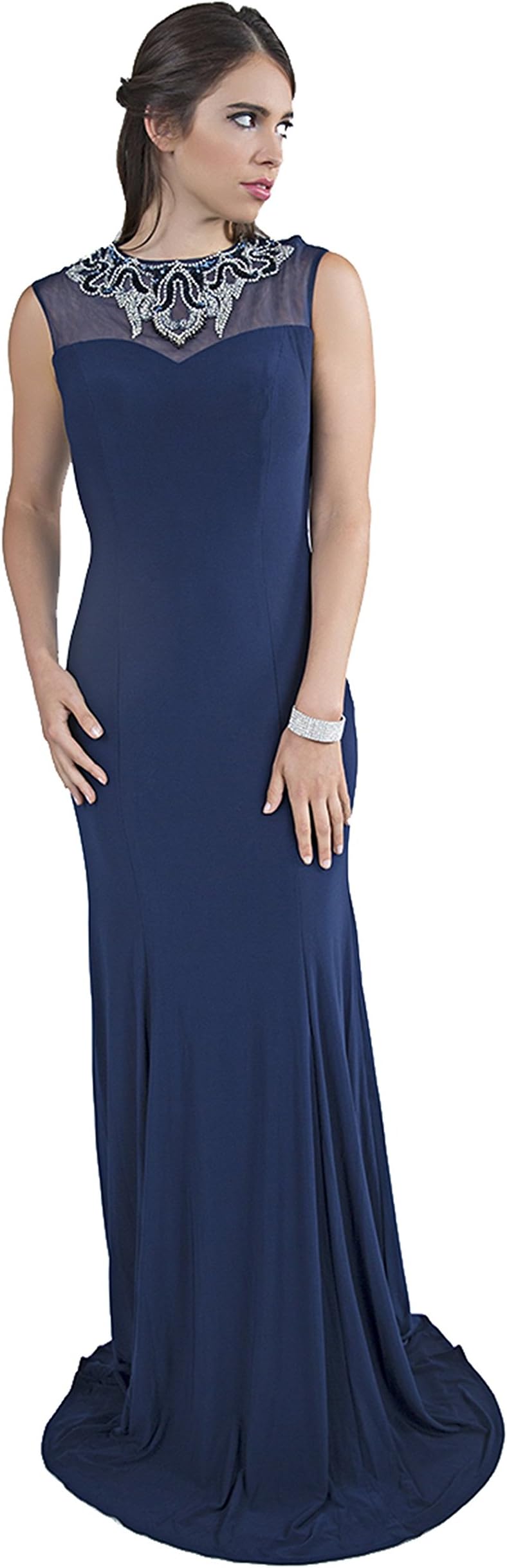 Classic Mermaid Long Navy Blue Evening Dress