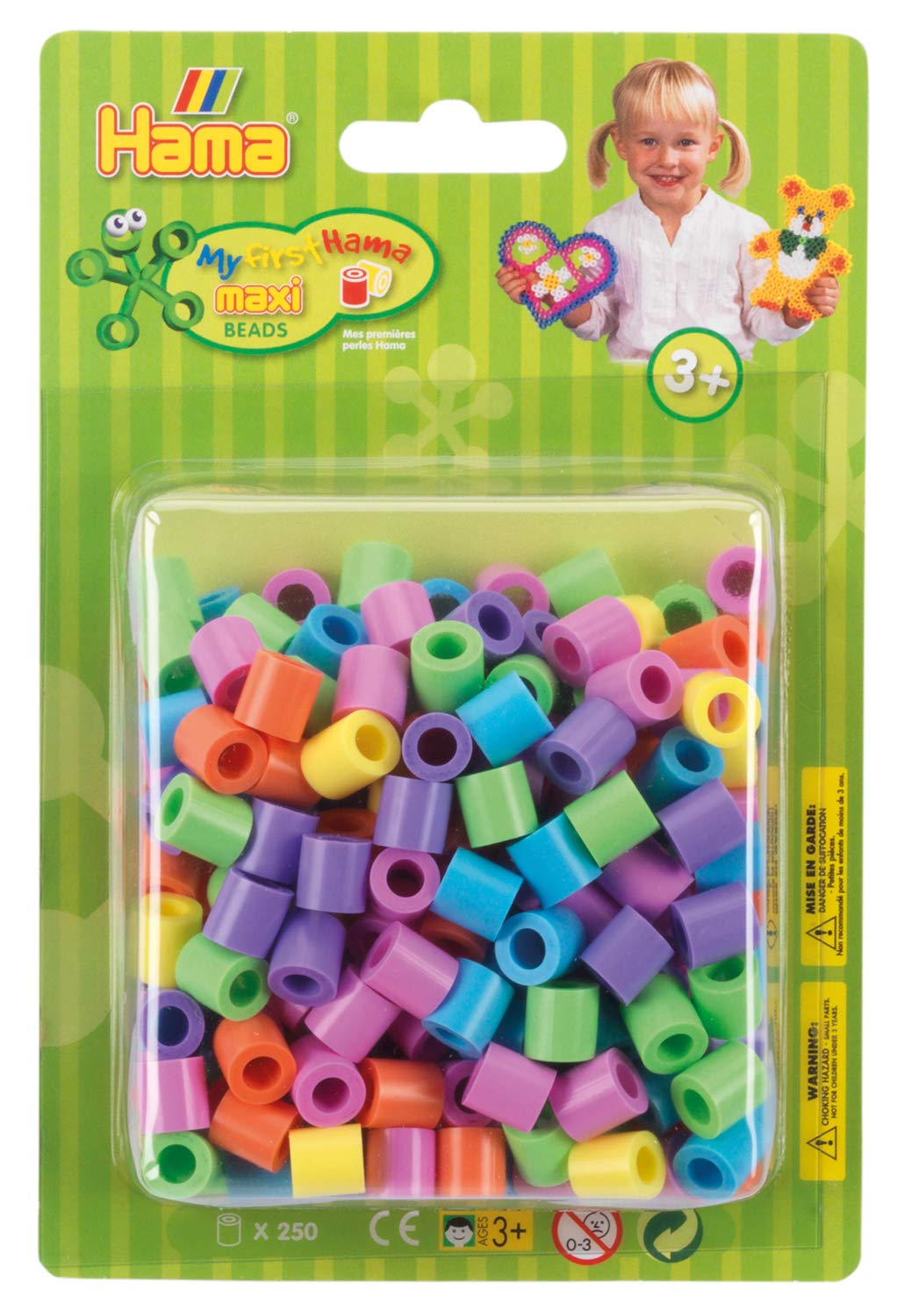 Hama 250 Maxi Beads in Blister Pastel Mix
