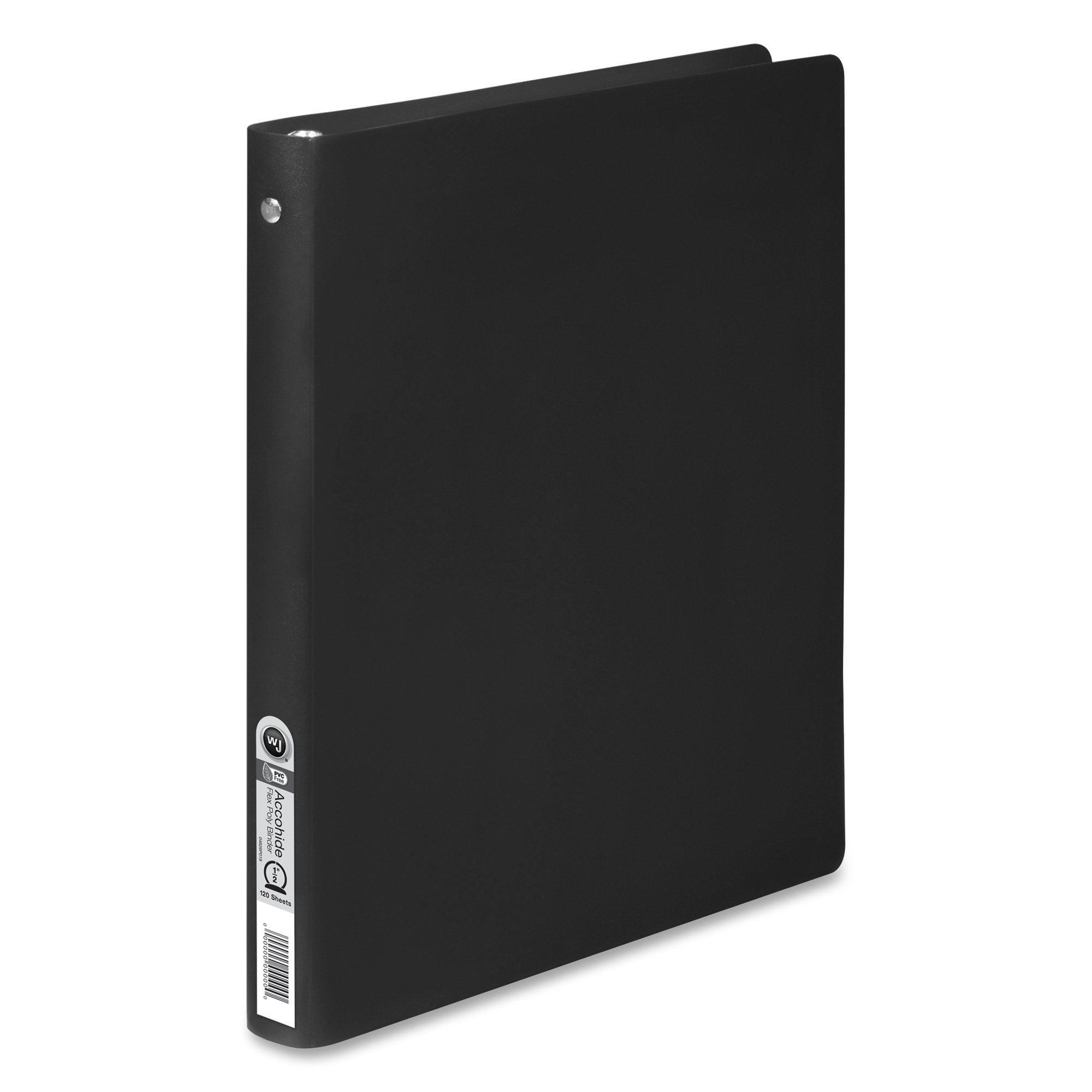 ACCO AccoHide Round Ring Binder, 8.5 x 11 Inches, 1/2 Inch Capacity, Flexible Cover, Black (A7039701A)