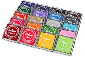 MOYBMG 20 Colors Washable Ink Pads for Kids Rubber Stamps, Fingerprint Crafts Stamp Pad for Kids, Paper, Scrapbook, Fabric, Wood (Pack of 20)