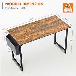 Sweetcrispy Computer Small Office Desk 40 Inch