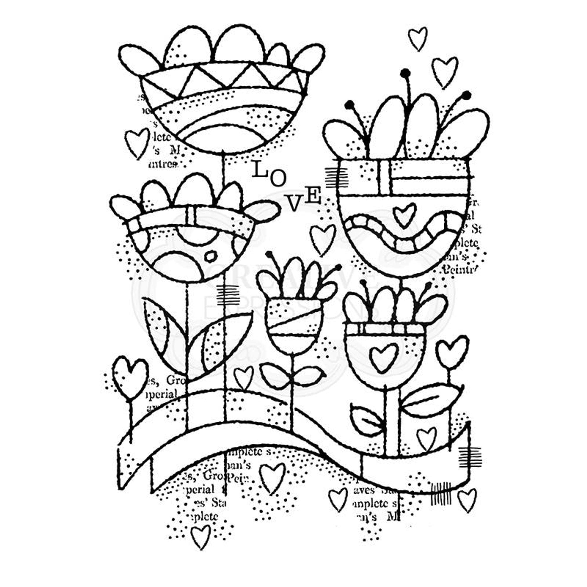 Woodware Francoise Collection-Clear Stamp-Love Garden, A6 Transparent FRS855