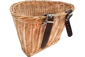 ZRSCHYG Adjustable Woven Bike Basket - Front Cargo for Adults, Fits Most Bikes, Stationary, Ebike, Road, Beach Cruiser