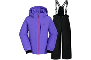SMONTY SNOWER Girls Snowsuit Detachable-Hooded Ski Suit Extra Warmth Winter Suit