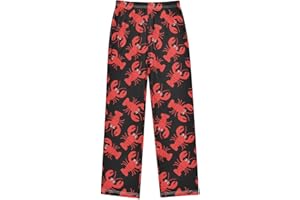 ALAZA Red Lobster on White Pajama Lounge Pants Long Sleep Pajama Bottoms with Pockets